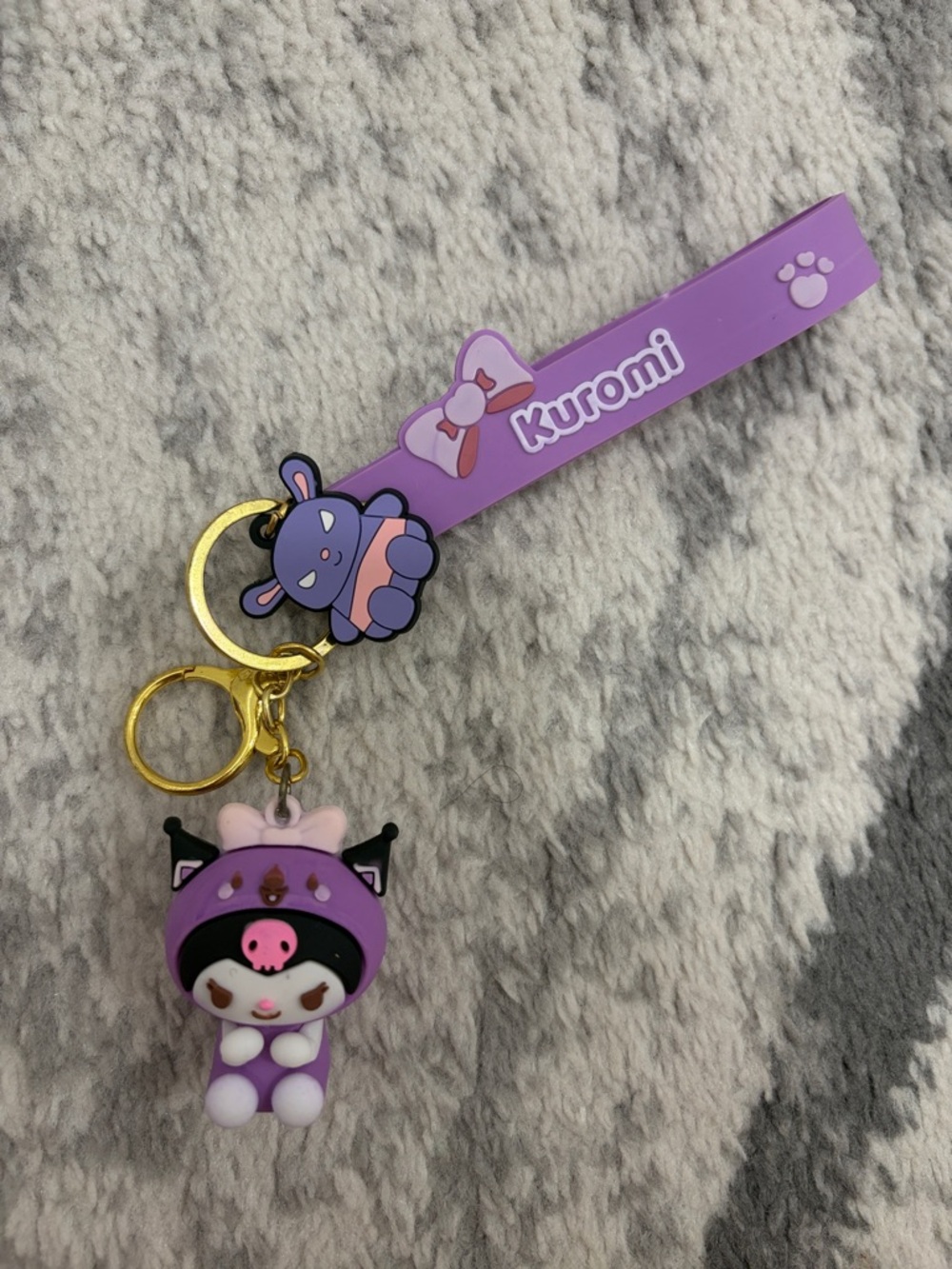Kuromi purple keychain